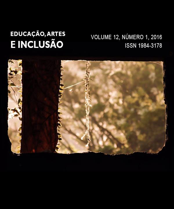 					Visualizar v. 12 n. 1 (2016): Revista Educação, Artes e Inclusão
				